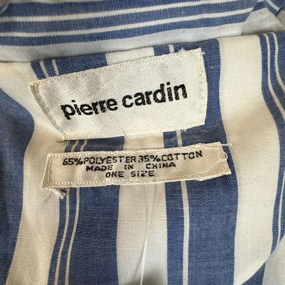 VTG Pierre Cardin NWT Robe One Size Striped Blue White Deadstock Sibleys Tag